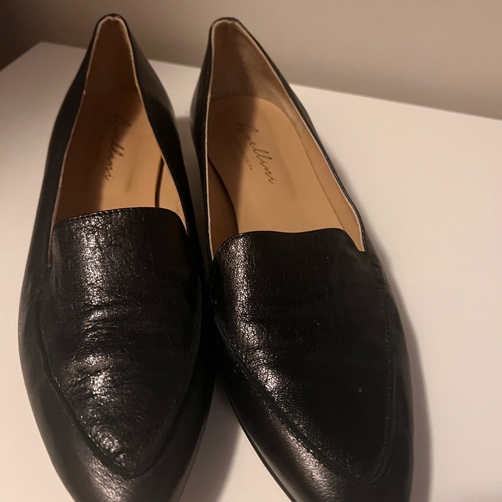Avellini Black Leather Loafers